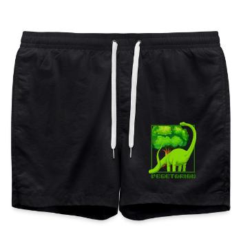 Dinosaurier Brachiosaurus - Badeshorts - Schwarz - Vorne - AI Model Male 185 light (185cm)