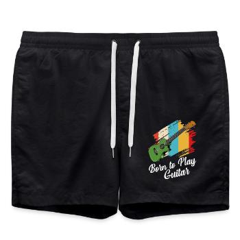 Né pour jouer de la guitare - Short de bain - noir - Devant - AI Model Male 185 light (185cm)