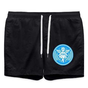Guardian Angel Logo - Swim Trunks - black - Front - AI Model Male 185 light (185cm)