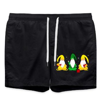 Wichtel wichteln Weihnachten - Badeshorts - Schwarz - Vorne - AI Model Male 185 light (185cm)