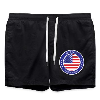 made in the USA - Swim Trunks - black - Front - AI Model Male 185 light (185cm)