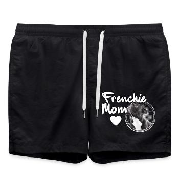 Frenchie Mom French Bulldog Mama - Badeshorts - Schwarz - Vorne - AI Model Male 185 light (185cm)