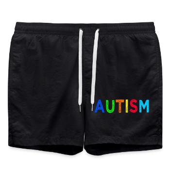 Regenbogen-Autismus: Eine Botschaft der Hoffnung - Badeshorts - Schwarz - Vorne - AI Model Male 185 light (185cm)