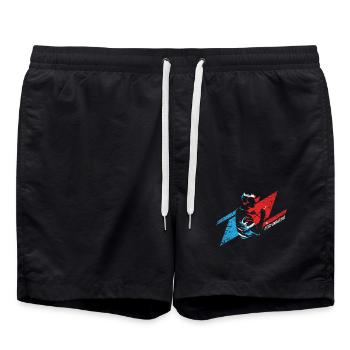 Farbenfroher Acrylmaler Porträtkunst - Badeshorts - Schwarz - Vorne - AI Model Male 185 light (185cm)