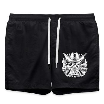 Logo western 2 - Short de bain - noir - Devant - AI Model Male 185 light (185cm)