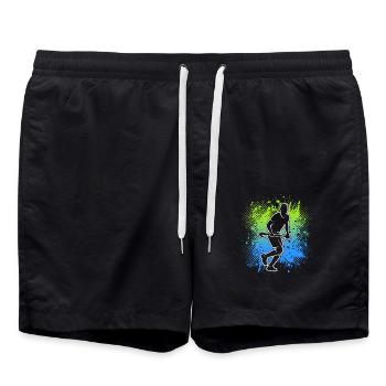 Feldhockey Hockey Herren Jungen Hockeyspieler - Badeshorts - Schwarz - Vorne - AI Model Male 185 light (185cm)