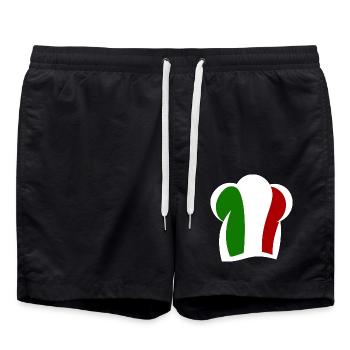 Italienische Kochmütze Küche Italia - Badeshorts - Schwarz - Vorne - AI Model Male 185 light (185cm)