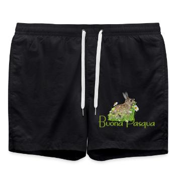 Frohe Ostern - Badeshorts - Schwarz - Vorne - AI Model Male 185 light (185cm)