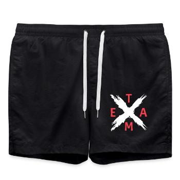 Team Kreuz Mannschaft Crew - Badeshorts - Schwarz - Vorne - AI Model Male 185 light (185cm)