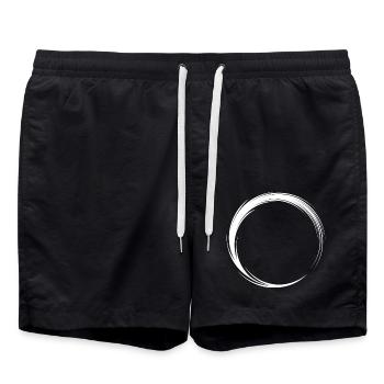 Kreisform Kreis Symbol Design Variante Neu weiß - Badeshorts - Schwarz - Vorne - AI Model Male 185 light (185cm)