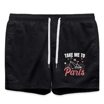 Triff mich in Paris Der Eiffelturm - Badeshorts - Schwarz - Vorne - AI Model Male 185 light (185cm)