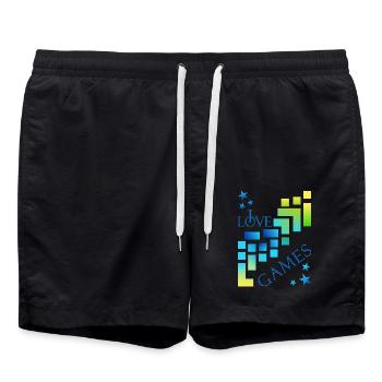 I love games - Badeshorts - Schwarz - Vorne - AI Model Male 185 light (185cm)