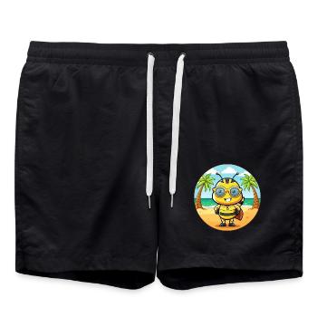Biene Lustige Cartoon Sommer Strand Sonnenbrille - Badeshorts - Schwarz - Vorne - AI Model Male 185 light (185cm)