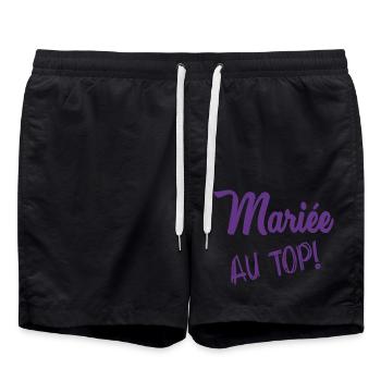 MARIEE. FUTURE MARIEE. EVJF - Short de bain - noir - Devant - AI Model Male 185 light (185cm)