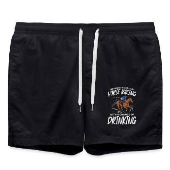 Pferderennen Reiten Trinken - Badeshorts - Schwarz - Vorne - AI Model Male 185 light (185cm)