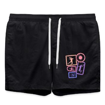 Handballerin Handballspielerin Handball Mädchen - Badeshorts - Schwarz - Vorne - AI Model Male 185 light (185cm)