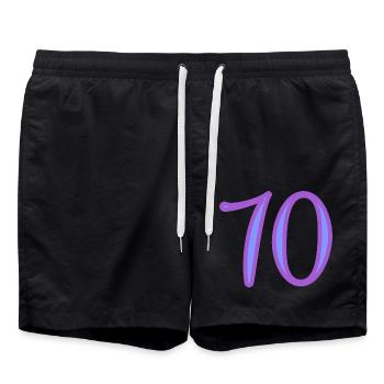 70. 70 ANS. 70e ANNIVERSAIRE. ANNIVERSAIRE 70 ANS. - Short de bain - noir - Devant - AI Model Male 185 light (185cm)