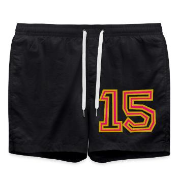 15. 15 ANS. 15e ANNIVERSAIRE. ANNIVERSAIRE 15 ANS. - Short de bain - noir - Devant - AI Model Male 185 light (185cm)