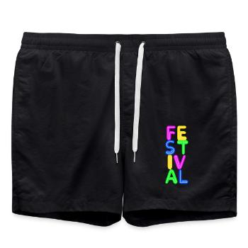 Festival - Badeshorts - Schwarz - Vorne - AI Model Male 185 light (185cm)