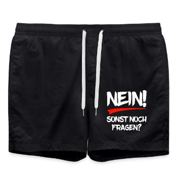 Nein - sonst noch Fragen? - Badeshorts - Schwarz - Vorne - AI Model Male 185 light (185cm)