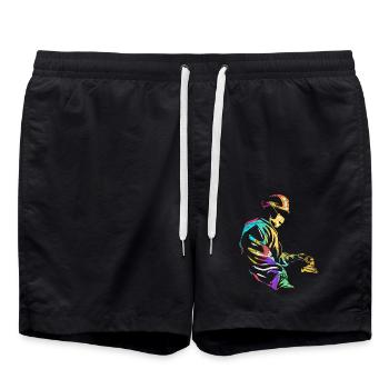 Fokussierter Anästhesist Narkose - Badeshorts - Schwarz - Vorne - AI Model Male 185 light (185cm)
