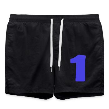 1. 1 JAHR. 1. JAHRESTAG. 1 JAHR GEBURTSTAG - Badeshorts - Schwarz - Vorne - AI Model Male 185 light (185cm)