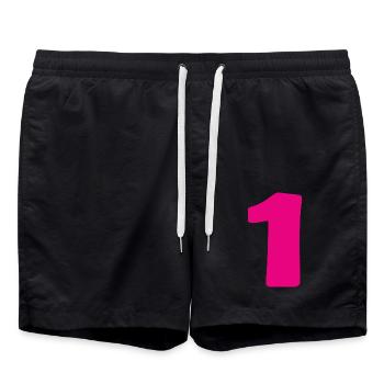 1. 1 Jahr. 1. JUBILÄUM. 1-JÄHRIGES JUBILÄUM - Badeshorts - Schwarz - Vorne - AI Model Male 185 light (185cm)