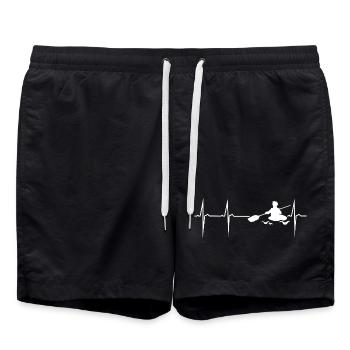 herzschlag kajak - Badeshorts - Schwarz - Vorne - AI Model Male 185 light (185cm)