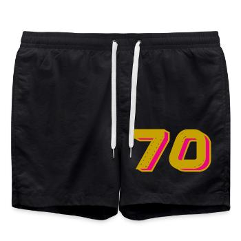 70. 70 ANS. 70e ANNIVERSAIRE. ANNIVERSAIRE 70 ANS. - Short de bain - noir - Devant - AI Model Male 185 light (185cm)