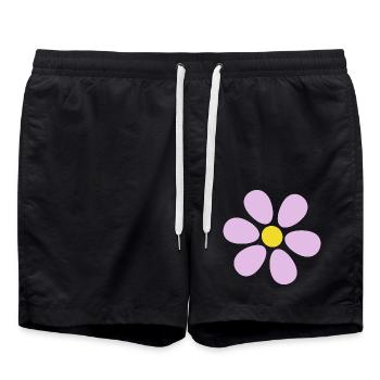Blume pastell Blume Blumen pastell Blumen flieder - Badeshorts - Schwarz - Vorne - AI Model Male 185 light (185cm)