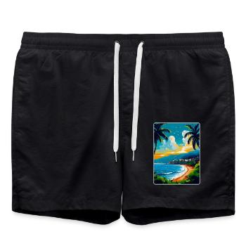 Côte D Azur Frankreich Côte d'Azur Frankreich Poster - Badeshorts - Schwarz - Vorne - AI Model Male 185 light (185cm)