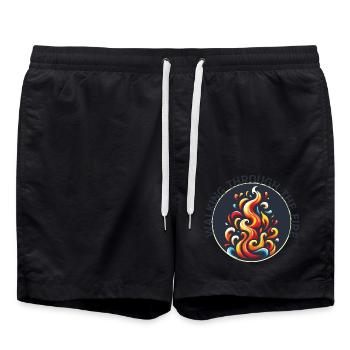 Songtexte Musikliebhaber Songwriter Musikfestival - Badeshorts - Schwarz - Vorne - AI Model Male 185 light (185cm)