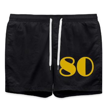 80. 80 ANS. 80e ANNIVERSAIRE. ANNIVERSAIRE 80 ANS. - Short de bain - noir - Devant - AI Model Male 185 light (185cm)
