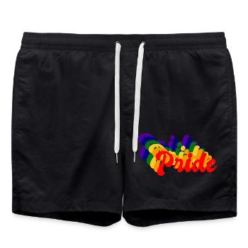 Pride LGBT Retro - Swim Trunks - black - Front - AI Model Male 185 light (185cm)