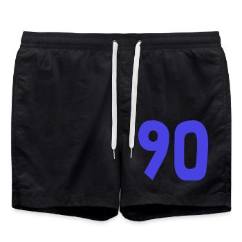 90. 90 JAHRE. 90-JÄHRIGES JUBILÄUM. 90-JÄHRIGES JUBILÄUM. - Badeshorts - Schwarz - Vorne - AI Model Male 185 light (185cm)