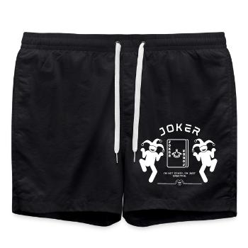 Joker - Ich bin nicht verrückt - Badeshorts - Schwarz - Vorne - AI Model Male 185 light (185cm)
