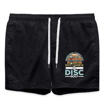 100% Chance auf Scheibengolf Frolf Freizeit-Werfer - Badeshorts - Schwarz - Vorne - AI Model Male 185 light (185cm)
