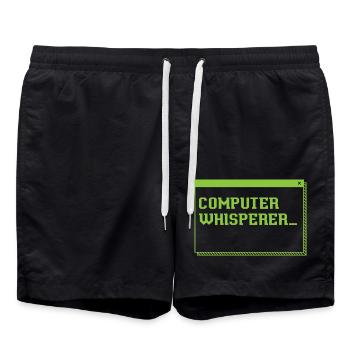 Computer-Flüsterer - Badeshorts - Schwarz - Vorne - AI Model Male 185 light (185cm)