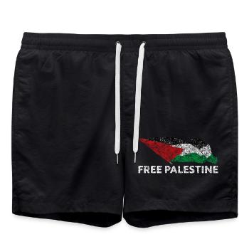 Free Palestine - Swim Trunks - black - Front - AI Model Male 185 light (185cm)