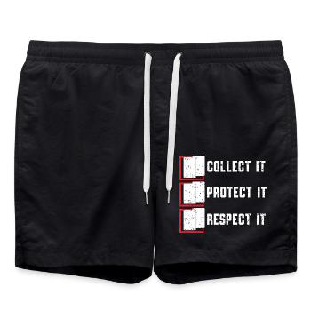 Sammle sie - Beschütze sie - Respektiere sie TCG - Badeshorts - Schwarz - Vorne - AI Model Male 185 light (185cm)