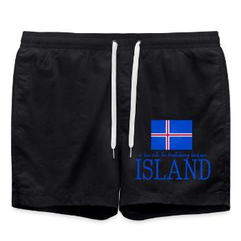 Island Iceland - Badeshorts - Schwarz - Vorne - AI Model Male 185 light (185cm)