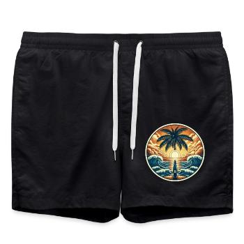 Surfer Logo - Swim Trunks - black - Front - AI Model Male 185 light (185cm)