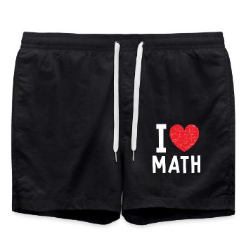 Ich Liebe Mathe Herz Mathematik - Badeshorts - Schwarz - Vorne - AI Model Male 185 light (185cm)