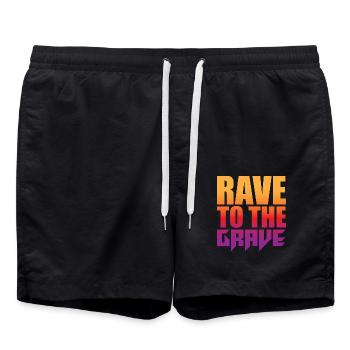 Rave To The Grave - Badeshorts - Schwarz - Vorne - AI Model Male 185 light (185cm)
