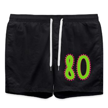 80. 80 ANS. 80e ANNIVERSAIRE. ANNIVERSAIRE 80 ANS. - Short de bain - noir - Devant - AI Model Male 185 light (185cm)