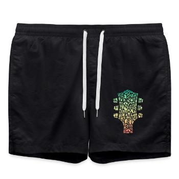 Bassist Bassgitarrist Bass Gitarre Bassgitarre - Badeshorts - Schwarz - Vorne - AI Model Male 185 light (185cm)