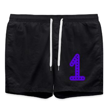 1. 1 AN. 1er ANNIVERSAIRE. ANNIVERSAIRE 1 AN - Short de bain - noir - Devant - AI Model Male 185 light (185cm)