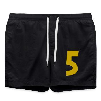 5. 5 JAHRE. 5-JÄHRIGES JUBILÄUM. 5-JÄHRIGES JUBILÄUM. 5 - Badeshorts - Schwarz - Vorne - AI Model Male 185 light (185cm)