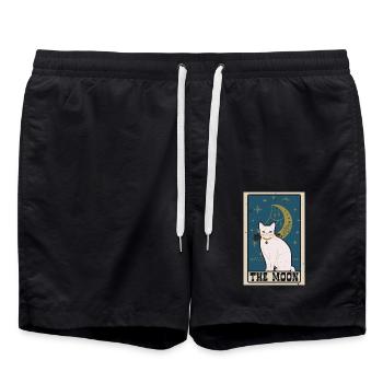 Der Mond Tarotkarte Schamane Wahrsagerei - Badeshorts - Schwarz - Vorne - AI Model Male 185 light (185cm)
