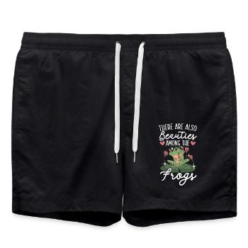 Es gibt auch Schönheiten unter den Fröschen Froggy - Badeshorts - Schwarz - Vorne - AI Model Male 185 light (185cm)